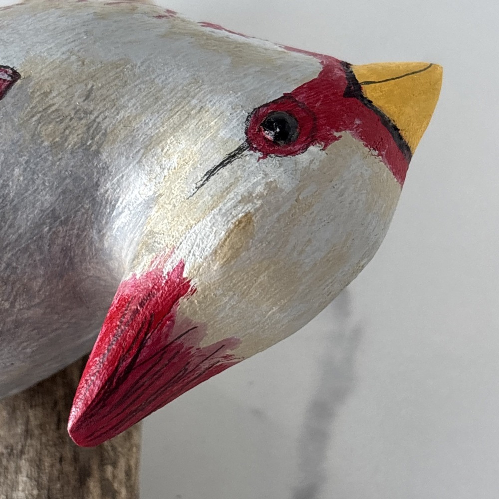Vintage Hand Carved Wood Desert Cardinal Bird Signed RE Mumford ~ Purdue - Picture 14 of 16